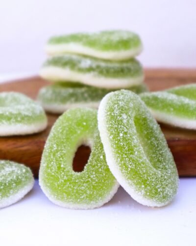 Apple Rings Candy Trolli aro anillo de manna green apple candy omena sour sweet candy jelly foam