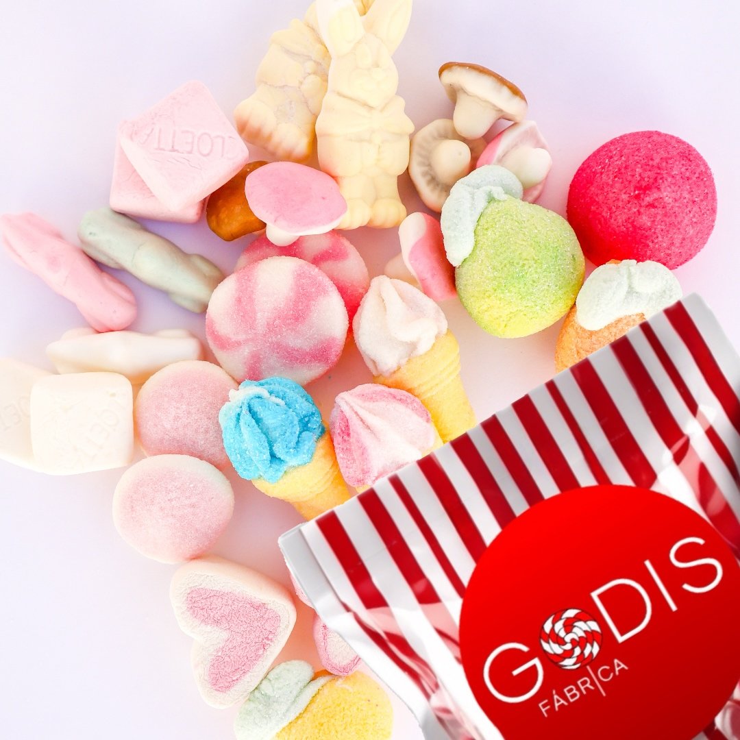 Godis Fluffy Mix marshmallow foamy candy chuches de espuma nubes nube golosinas