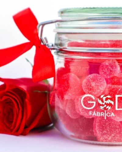 Godis Valentine's Day Bottle Godis Candy Bottle tarro de chuches perfect gift godis fabrica san valentin amor love Corazon heart candy red rojo