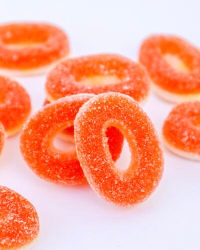 Tiny Peach Rings swedish candy spain portugal fruity chuches candy meloncoton peachy orange naranja