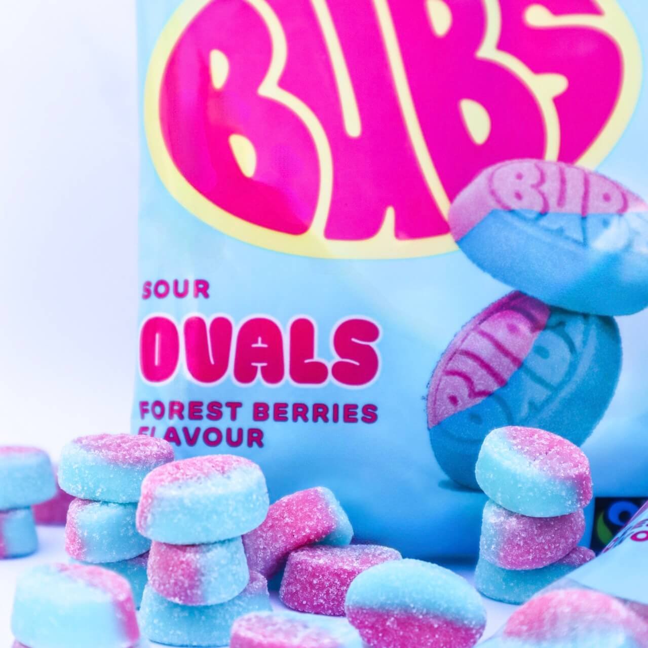 Bubs Blueberry Raspberry Bag bubs godis vegan candy swedish candy chuches veganas españa portugal vegan candy frambuesa arándano ovals bubs candy chuches veganas