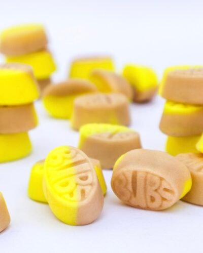 Banana Bubs Mini (Goody) Vegan candy bubs godis fabrica chuches veganas calavera grande acida vegano viral candy TikTok instagram