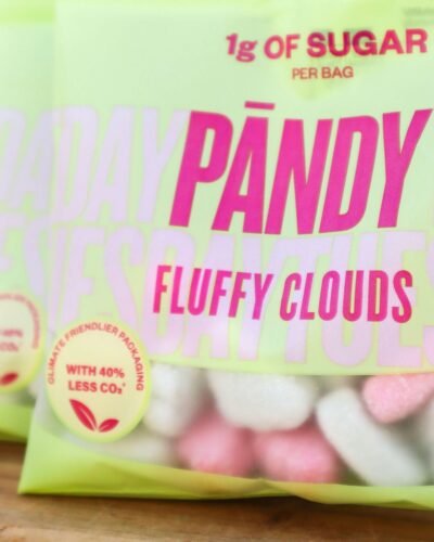 Fluffy Clouds Pändy Gominolas con sabor a fresa y manzana sin azúcar menos azúcar less sugar candy sugar free natural candy organic pandy