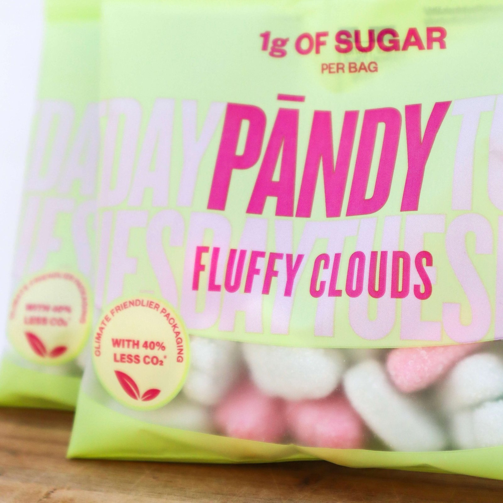 Fluffy Clouds Pändy Gominolas con sabor a fresa y manzana sin azúcar menos azúcar less sugar candy sugar free natural candy organic pandy