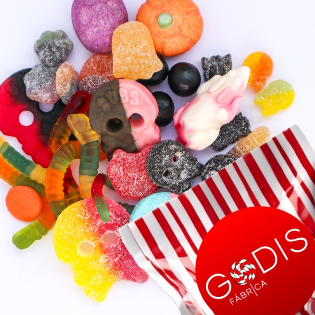 Godis Halloween Mix pick and mix candy for halloween skull spooky monster pumpkin