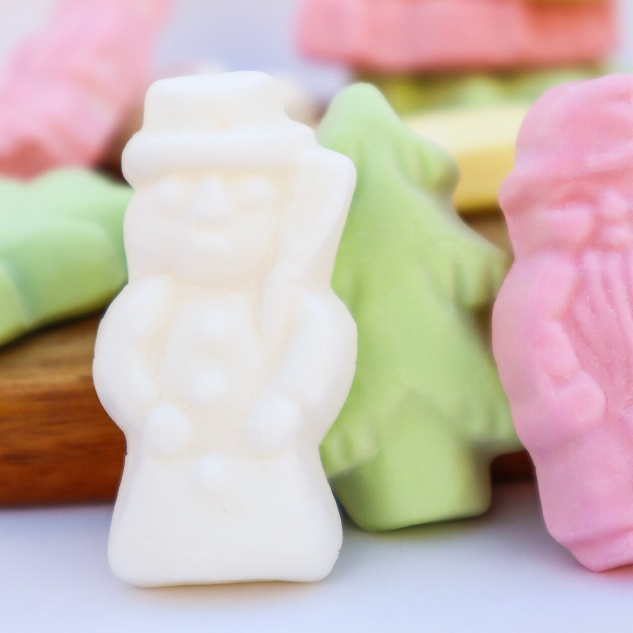 Christmas Foam navidad papa Noél santa Claus santa candy foam candy marshmallow malavisco nubes juleskum jul joulu karkki snowman candy christmas tree vaahtokarkki