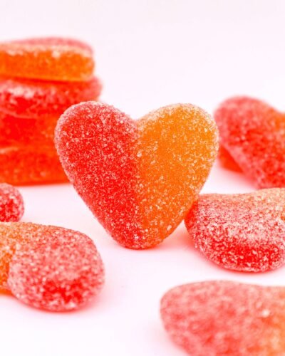 Peachy Hearts corazones de melocotón peach candy chuches de melocotón Heart candy valentines day san valentin