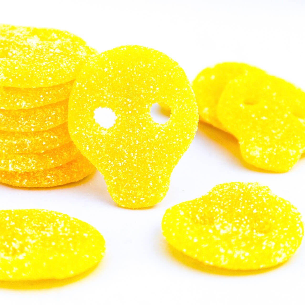 Pineapple Skulls Samgross Vegan candy vegan calaveras de piña yellow amarillo ananas skull chuches veganas