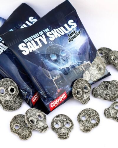 Salty Skulls Bag calavera salado muy salado very salty liquorice regaliz salado grahns skull candy halloween