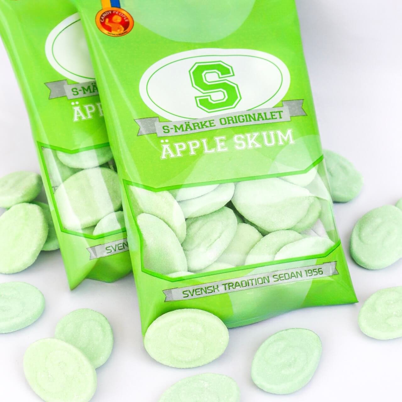 Super Tag Apple Softie Bag nubes de manzana verde acido acida sour apple candy green apple candy people s-marke