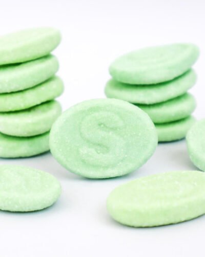 Super Tag Apple Softie Bag nubes de manzana verde acido acida sour apple candy green apple candy people s-marke
