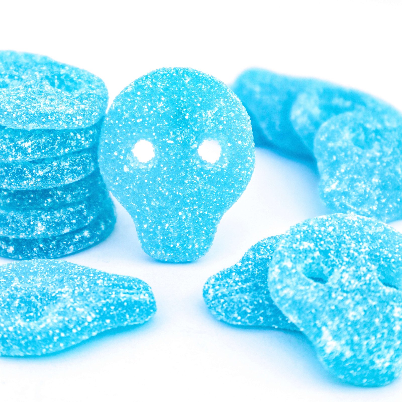 Blueberry Skulls Samgross Vegan candy vegan calaveras de arándano blue azul skull chuches veganas