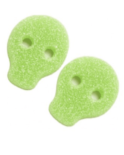 Lime Skulls Samgross Vegan candy vegan calaveras de limon lima verde green skull chuches veganas