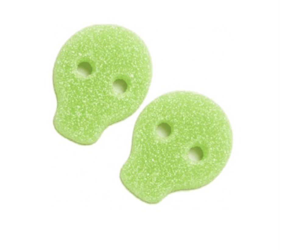 Lime Skulls Samgross Vegan candy vegan calaveras de limon lima verde green skull chuches veganas