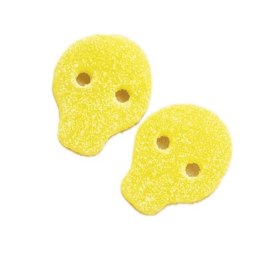 Pineapple Skulls Samgross Vegan candy vegan calaveras de piña yellow amarillo ananas skull chuches veganas