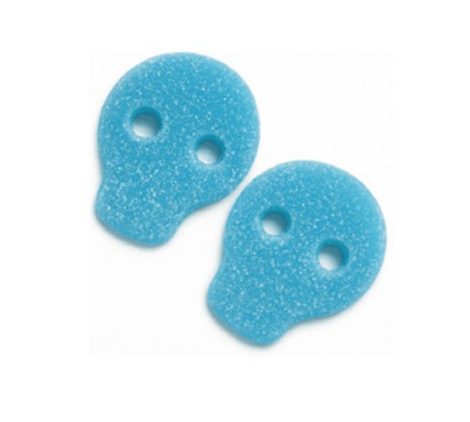 Blueberry Skulls Samgross Vegan candy vegan calaveras de arándano blue azul skull chuches veganas