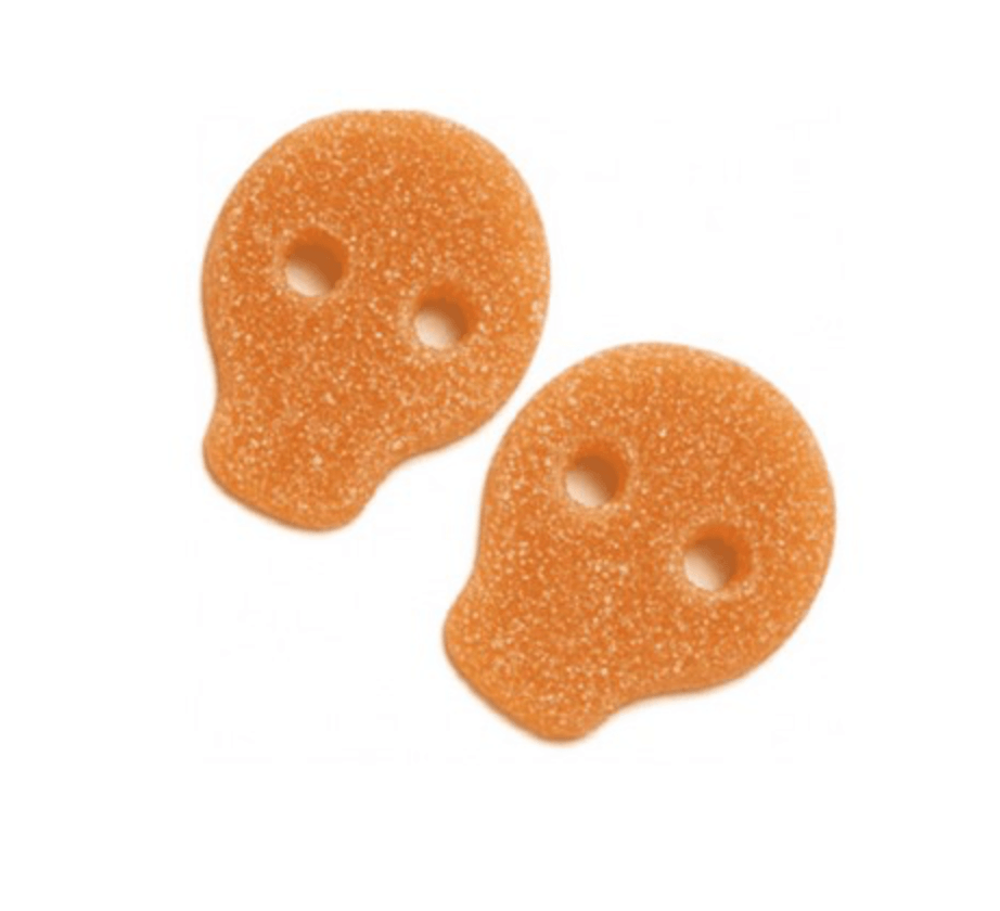 Mango Skulls Samgross Vegan candy vegan calaveras de mango melon orange naranja skull chuches veganas